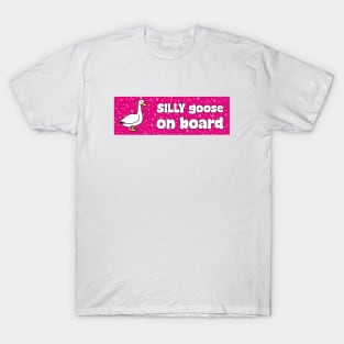 Silly Goose On Board Cute Meme Bumper Car Magnet T-Shirt